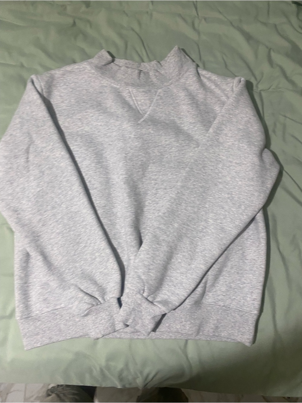 Men's Heather Grey Mock Neck Sweatshirt